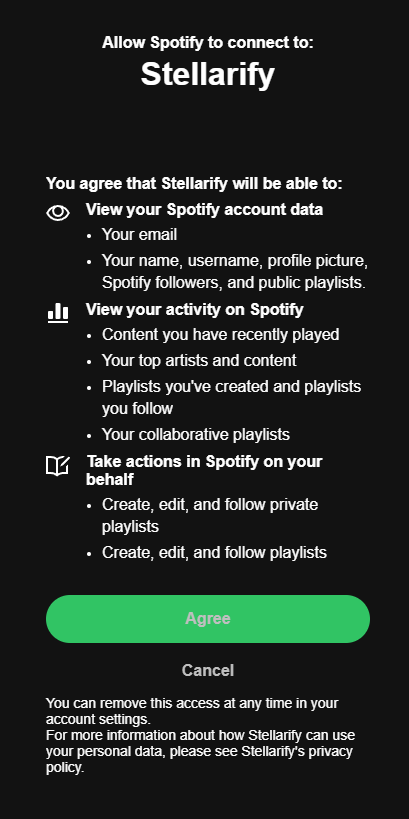 Spotify Permissions Preview